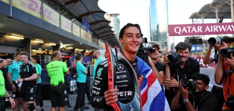 Mercedes brinca nas redes após vitória de Russell por 0s196 sobre Verstappen no GP do Azerbaijão
