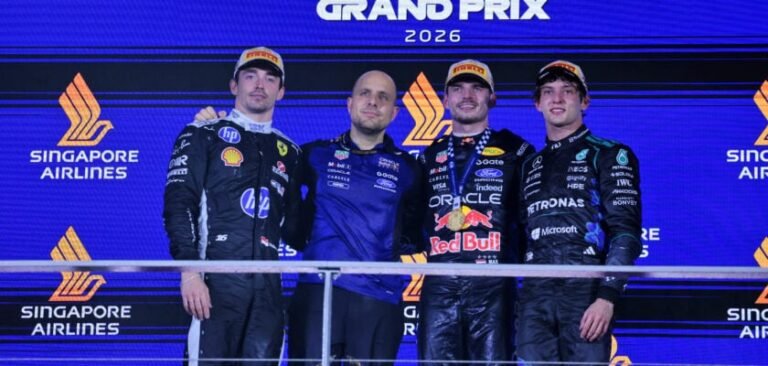 Sky Sports pede desculpas após palavrões de Verstappen na sala pré-pódio em Singapura