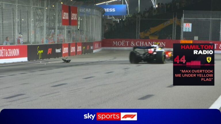 Verstappen é investigado após suposta ultrapassagem sobre Hamilton sob bandeira amarela em Singapura