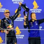 Verstappen chama vitória em Singapura de “muito especial” em despedida com Lambiase no pódio